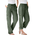 Plus Size Convertible 2-in-1 Cargo Pant & Capri Elastic Waist