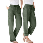 Plus Size Convertible 2-in-1 Cargo Pant & Capri Elastic Waist