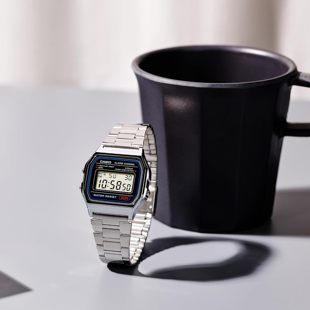 Casio A158Wa Series | Unisex Digital Watch | Vintage | Wr | 100 Sec Stop Watch | Daily Alarm | Regular Time Keeping: Hour, Minute, Second, Pm, Date, Day | Led Light | 7 Yr Battery