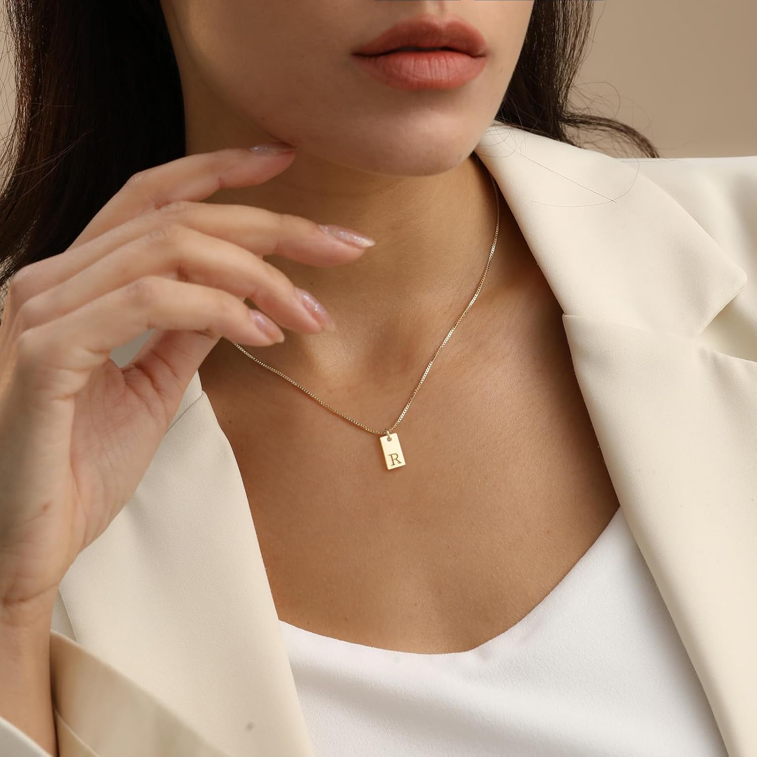 Initial Necklaces for Women 14K Gold Plated Letter Necklace Dainty Waterproof Pendant Necklace Personalized Gifts Trendy Gold Jewelry