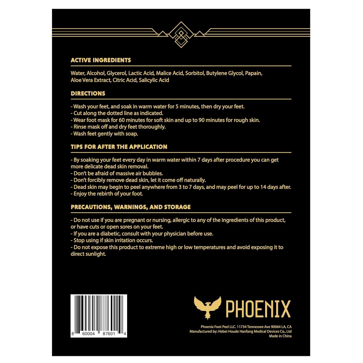(Pack of 2) Phoenix Foot Peel for Men - Extra Large - Extra Strength - Exfoliating Dry Feet Treatment - Callus Remover - Unscented - Paraben and Fragrance Free