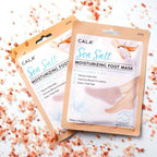 CALA Moisturizing Foot Mask Socks, Sea Salt Essence, Hydrating Spa Booties for Dry, Tired Feet, Nourishing & Calming, No-Rinse Finish, 3 Pairs (10 Min Treatment)