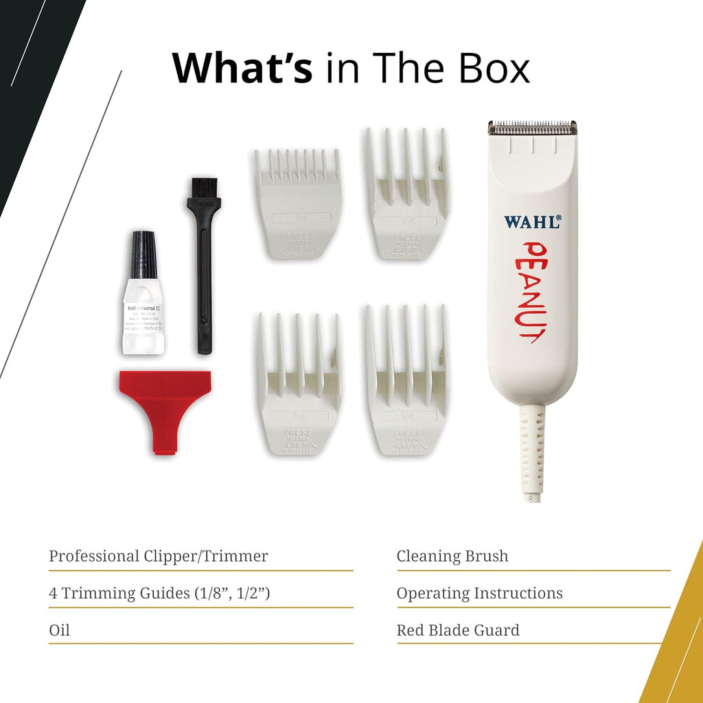 Wahl Professional Peanut Corded Trimmer - Compact, Lightweight Powerful Rotary Motor Grooming Tool, with 4 Trimming Guides and Accessories