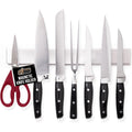 Gorilla Grip 304 Stainless Steel Heavy Duty Magnetic Knife Holder, Secure Wall Mounted Bar For Knives, Tools, Holds Up To 6 Lbs, Kitchen Organizer, 10 Inch Strip, Easy Installation, Screws Included