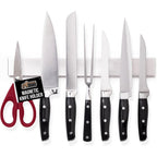 Gorilla Grip 304 Stainless Steel Heavy Duty Magnetic Knife Holder, Secure Wall Mounted Bar For Knives, Tools, Holds Up To 6 Lbs, Kitchen Organizer, 10 Inch Strip, Easy Installation, Screws Included