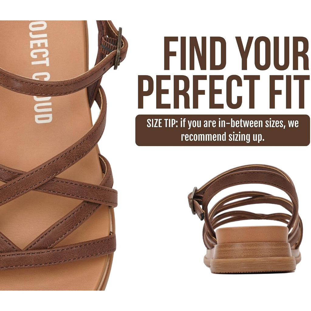 Project Cloud Wedge Sandals For Women 2026 - Comfortable Soft & Plush Insole Strappy Womens Sandals With Lightweight And Non-Slip Durable Outsole