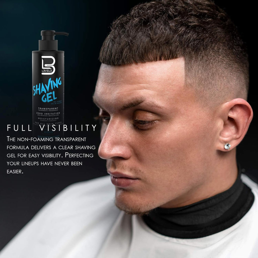 L3 Shaving Gel - Straight Razor Shave Gel - Non-Irritating - Refreshing Smell - No Hot Towel Necessary - Level Three Razor Gel (Aqua)