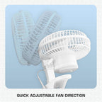 Hurricane Classic Clip Fan With Tilt, 2 Speeds, White, 6In | Portable Mini Desk Table Fan For Home, Office Or Travel