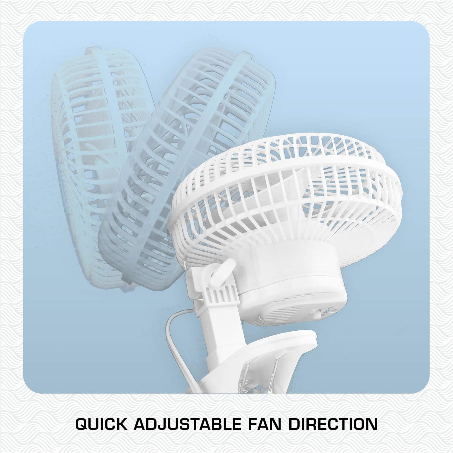 Hurricane Classic Clip Fan With Tilt, 2 Speeds, White, 6In | Portable Mini Desk Table Fan For Home, Office Or Travel