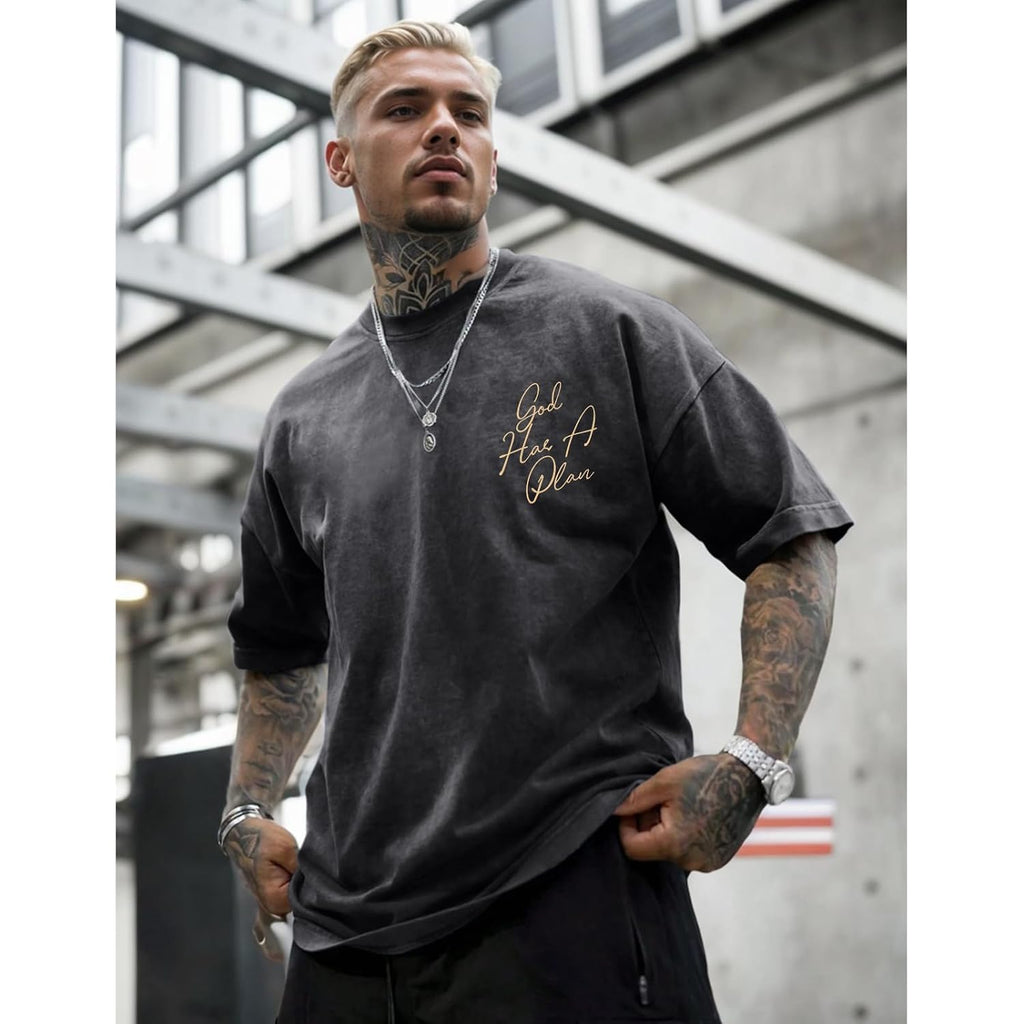Christian Shirts For Men God Religious Jesus Faith Inspirational Bible Verse Tshirt Oversized Acid Wash Graphic Tees