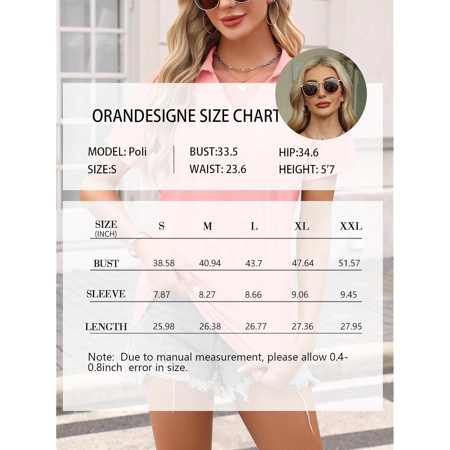 Women's Short Sleeve V Neck Polo Shirts Summer Collared Tops Casual Loose Tees Tops