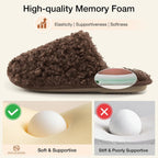 Snug Leaves Women'S Scuff Slippers Furry Cute Memory Foam House Shoes