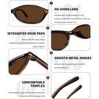 Retro Oval Sunglasses for Women Trendy Narrow Cat Eye Sunglasses Chic 90s Y2K Sunnies UV400 Shades for Small Face Black + Brown + Tortoise