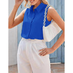 Zeagoo Women'S Sleeveless Button Down Shirts Blouses Casual Loose V Neck Tank Tops For Work S-Xxl