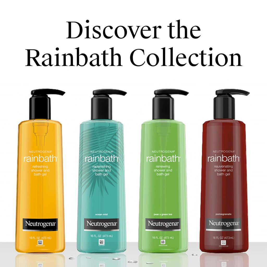 Neutrogena Rainbath Refreshing Shower Gel, Moisturizing Body Wash For Men And Women, Cleans, Softens, And Conditions Skin, Creamy Lather Ideal For Leg-Shaving, Spa-Like Experience, 32 Fl Oz