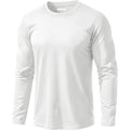 Eklentson Men'S Cotton Crewneck T-Shirts Long Sleeve Plain Tee Moisture Wicking Casual Tshirts Solid Color