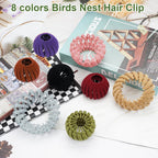 Bird Nest Magic Hair Clip - Expandable Hair Bun Maker Hair Accessories For Women Ponytail Holder Hair Bun Clip For Thin Thick Fine Curly Hair, Plastic Hair Barrettes Hair Scrunchies
