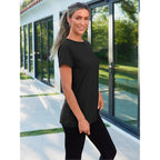 Women's Soft Basic Short Sleeve T-Shirt, Round Neck Tops Summer Casual Tee for Spring Shirts Clothes Everyday Wear