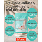 DERMAL KOREA Foot Peeling Mask 3 Pack For Dry Foot And Cracked Heel & Callus With Aloe Vera And Collagen - Exfoliating Peel Mask With Aha, Bha, & Pha And For Moisturizing, Soothing & Refreshing Feet