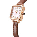 Lola Rose Dainty Watch For Women: Mother Of Pearl Dial, Genuine Leather Strap, Wrapped By Stylish Gift Box - Vintage Present For Small Wrists