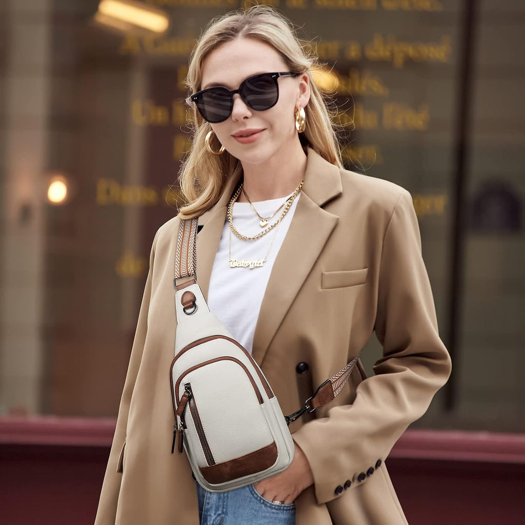 Cluci Crossbody Bags For Women Men,Leather Sling Bag Cross Body Backpack For Woman Gifts For Women Birthday Unique