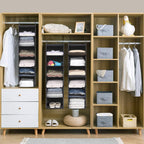 6 Tier Shelf Hanging Closet Organizer, Closet Hanging Shelf With 2 Sturdy Hooks For Storage, Foldable (Grey)