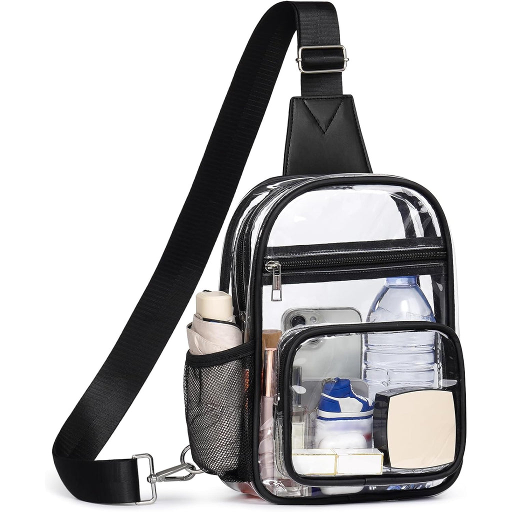 Clear Bag For Stadium Events, Clear Purses For Women Men, Transparent Crossbody Bag, See Through Large Sling Backpack