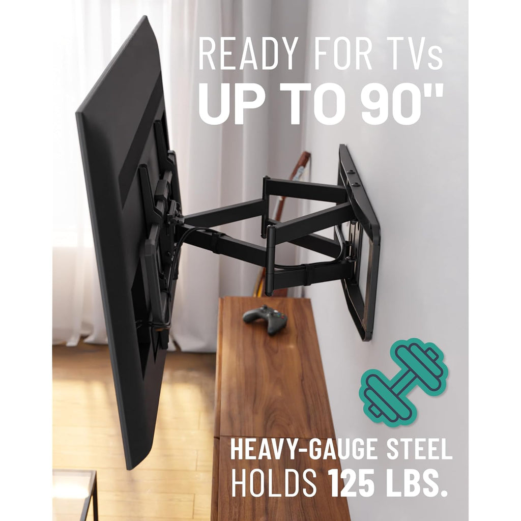 ECHOGEAR MaxMotion TV Wall Mount for Large TVs 42" to 90" - Full Motion Has Smooth Swivel, Tilt, & Extension - Universal Design Works with Samsung, Vizio & More - Includes Hardware & Drill Template
