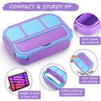 Qqko Bento Lunch Box For Kids Girls Boys, Toddler Kids Lunch Boxes For School, Lunch Containers For Adults With 4 Compartments, Sauce Container, Utensils, Food Picks And Muffin Cups, Purple