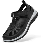 FitVille Extra Wide Womens Orthopedic Walking Sandals with Wide Toe Box, Outdoor Closed Toe Sandals with Adjustable Straps for Women, Arch Support Women's Shoes for Plantar Fasciitis, Swollen Feet