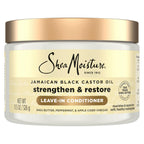 SheaMoisture Jamaican Black Castor Oil Leave In Conditioner 100% Pure Jamaican Black Castor Oil For Damaged Hair to Soften and Detangle Hair 11.5 oz