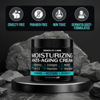 Mens Face Moisturizer Cream - Anti Aging & Wrinkle Face Cream - Mens Facial Moisturizer - Retinol, Collagen, Peptides, Vitamins E & A - Facial Skin Care - After Shave Lotion - Day & Night – 4 Oz