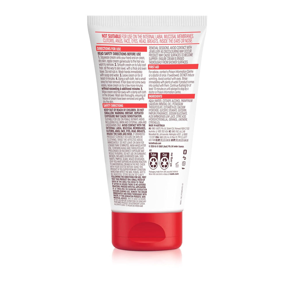 Nad's Down Under Cream for Women, Intimate Hair Removal Cream 150 ml