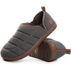 Longbay Men'S Outdoor Slippers Two Tone Cozy Memory Foam Slip On Indoor House Shoes Bedroom Loafers