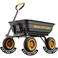 Cammoo 10-In No-Flat Tires 600Lb Heavy-Duty Garden Dump Cart 4 Cu.Ft. Utility Wagon With Quick-Release Dumping & Prime Grade 100% Virgin Polypropylene - Not Recycled Material For Landscaping Gardening