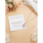 Sereney First Mothers Day Gifts for New Mom Necklace, New Mom Gifts as 1st Mothers Day Necklace for Women, White Gold Plated Hugging Heart Pendant as Hypoallergenic Mother Jewelry for New Mommy