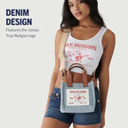 True Religion Tote Bag, Women's Mini Travel Shoulder Bag with Adjustable Strap