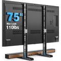 Universal Table Top Tv Stand For 20-75 Inch Flat Curved Tvs, Height Adjustable Tv Legs With Cable Management, Great Load-Bearing Replacement Tv Base Holds Up To 110Lbs, Max Vesa 800X600Mm, Black