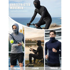 3 Pack Men'S Hooded Long Sleeve Shirt With Face Mask, Upf Sun Protection Stretch Workout Shirt For Running Cycling Fishing