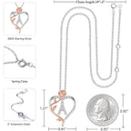 Iefil Mothers Day Gifts for Wife - 925 Sterling Silver Rose Heart Initial Necklace, Anniversary Birthday Gifts for Women, Jewelry Gift for Her Wife Girlfriend