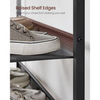 VASAGLE Shoe Rack for Entryway, 5-Tier Shoe Rack Organizer with Storage Shelves and Spacious Top, Freestanding, Adjustable, Industrial, Rustic Brown and Ink Black ULBS038B01