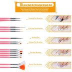 Teenitor Nail Pen Designer, Stamp Nail Art Tool with 15pcs Nail Painting Brushes, Nail Dotting Tool, Nail Foil, Manicure Tape, Color Rhinestones for Nails Pink