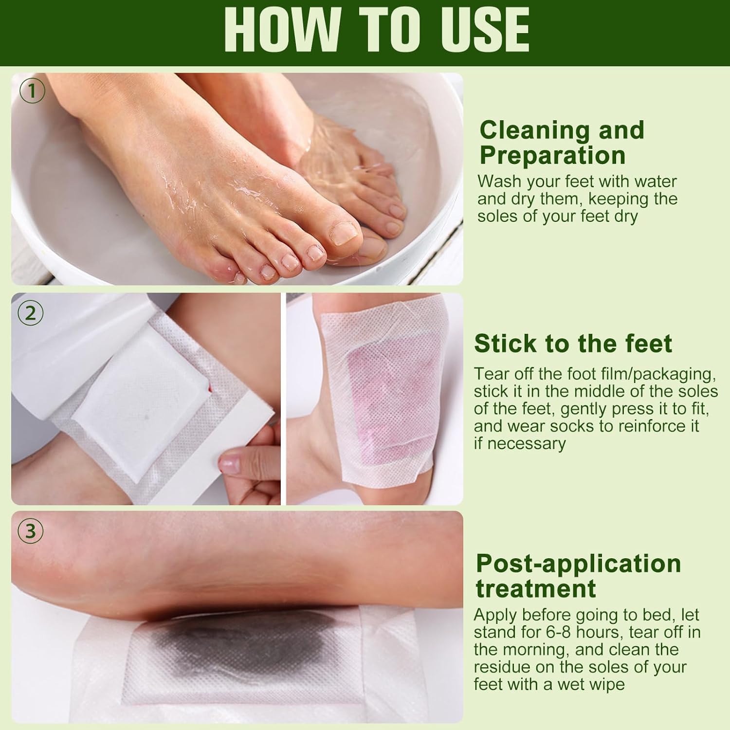 10PCS Deep Cleansing Foot Pads, Adhesive Sheets for Foot and Body Care Better, Natural Ginger Powder Bamboo Vinegar Foot Patches, Relieve Stress, Improve Sleep and Relaxation