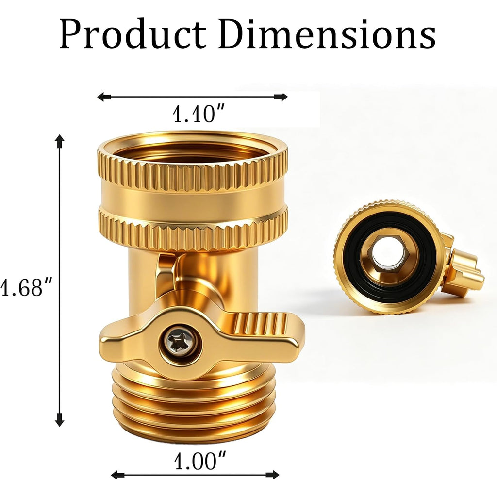 Brass Garden Hose Shut Off Valve, 4 Pack Heavy Duty 3/4 Inch Solid Brass Garden Hose Shut Off Valve With 4 Extra Rubber Washers