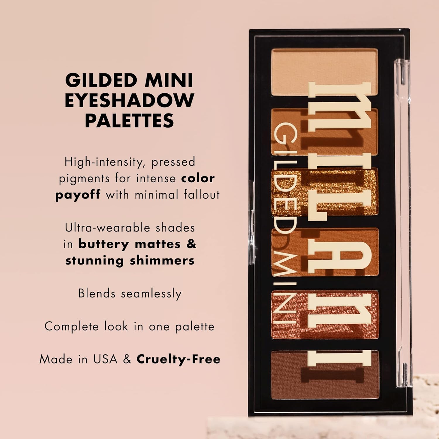 Milani Gilded Mini Eyeshadow Palette with 6 Matte & Shimmer Hues - It's All Ros√©