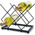 Mcsapil Small Wine Racks Countertop(5 Bottle Capacity),Metal Wine Bottle Holder Modern Black For Home Kitchen Bar,Tabletop Wine Rack For Cabinet, Pantry, Wine Bottle Storage