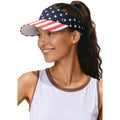 4th of July Sun Visor Hats for Women - Lightweight Structured Quick Dry Adjustable Sports Sun Hat for Running Golf Tennis