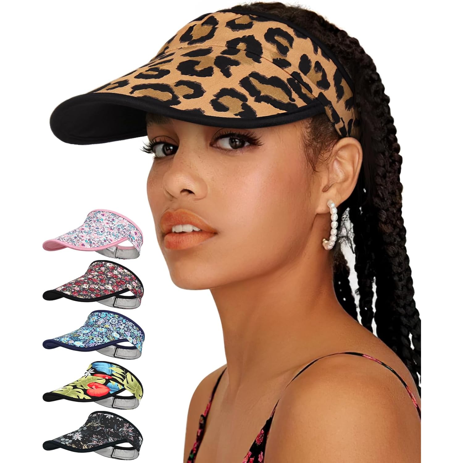 Alnorm Satin Lined Visor with Velcro for Summer UV Protection Sun Hat for Outdoors