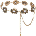 XZQTIVE Women Boho Chain Belts For Dresses Jeans Western Cowgirl Waist Links Belt Adjustable Metal Concho Belt