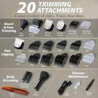 Olov For Man Beard Trimmer, 21 Piece All-In-One Mens Grooming Kit And Hair Clipper, Nose, Ear,Body And Face, Electric Razor With Usb Recharge Dock